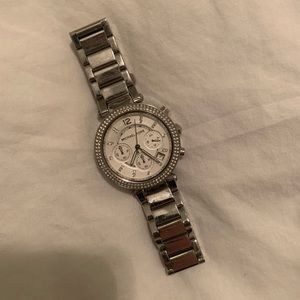 Michael Kors silver Parker watch NEEDS BATTERY